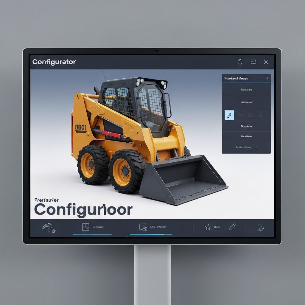Lotzer 3D Showroom - Skid loader configurator with color customization and pricing
